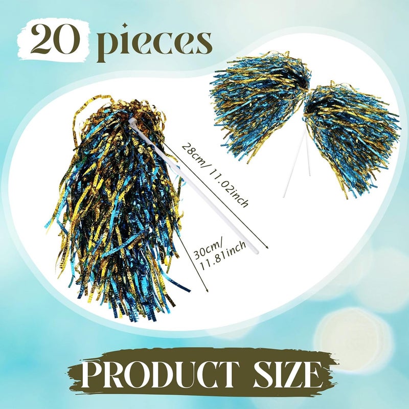 PullCrease 20 Pcs School Spirit Shakers Bulk, Cheerleader Pom Poms for Adults Sports Team Party Dance Football Basketball Volleyball Homecoming Fan Celebration Sporting Event - Image 2